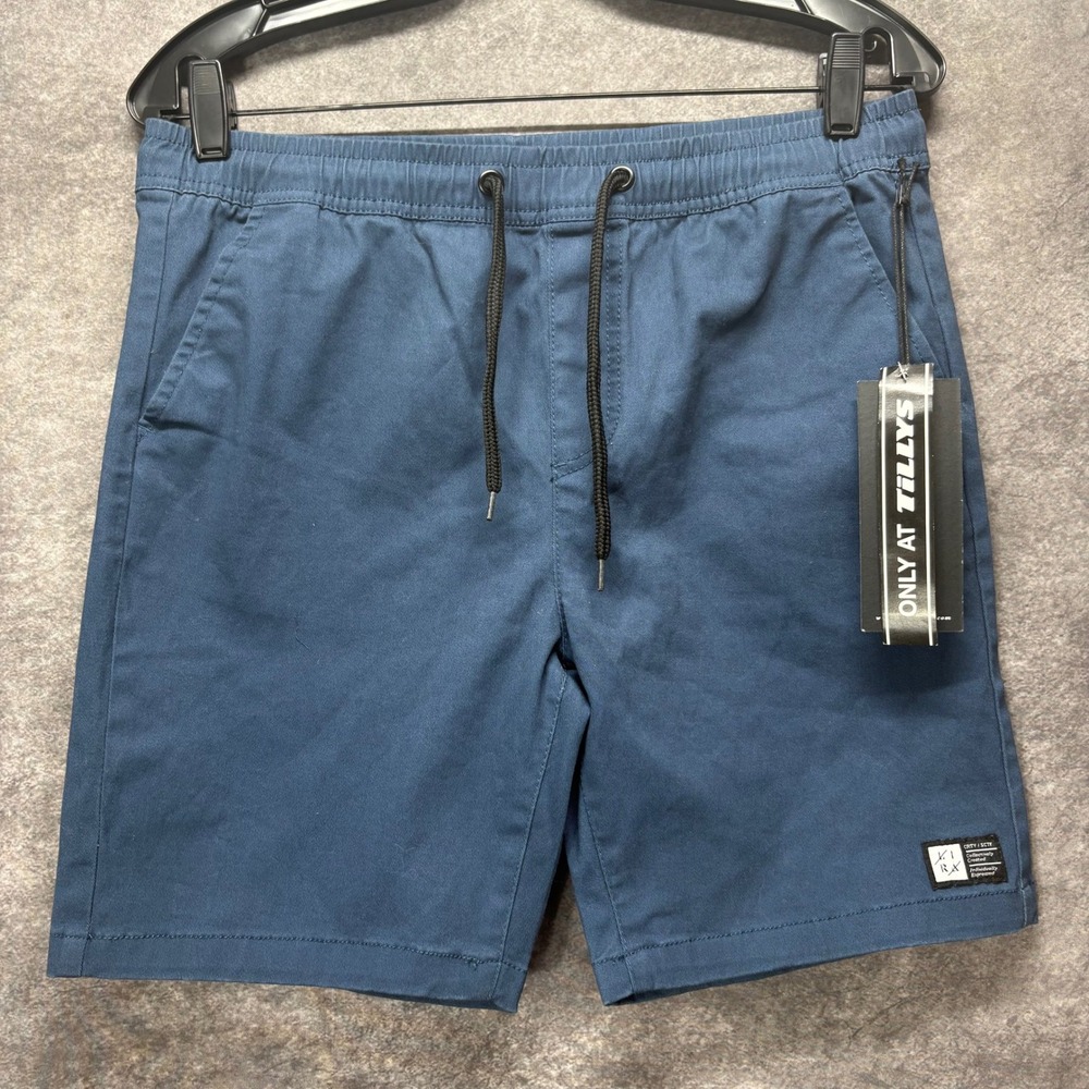 LIRA CRTV SCTY Drawstring Pull On Twill Shorts Boys XL Navy Blue NWT Tillys